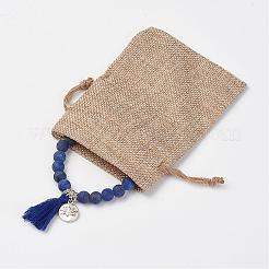 Natural Lapis Lazuli(Dyed & Heated) Beads Stretch Bracelets&nbsp;BJEW-JB02812-01