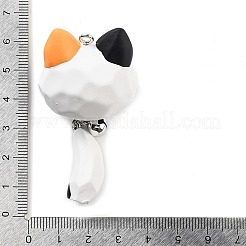 Opaque Resin Kitten Bell Big Pendants&nbsp;RESI-A032-01P-03