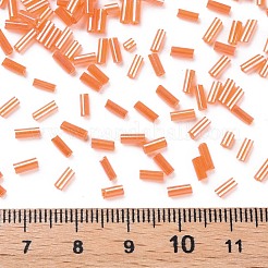 Transparent Colours Luster Glass Bugle Beads&nbsp;SEED-N005-001-A11