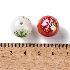 Christmas UV Plating Opaque Acrylic Beads&nbsp;AC-CBAA26B-16