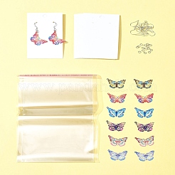 DIY Butterfly 430 Stainless Steel Etched Metal Embellishments Dangle Earring Jewelry Making Kits&nbsp;DIY-FS0007-46