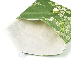 Plum Blossom Embroidery Silk Cloth Envelope Jewelry Storage Bags with Snap Button&nbsp;ABAG-N008-8x10-D01