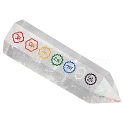 Chakras Natural Quartz Crystal Hexagonal Column Decoration&nbsp;PW-WG6E092-01