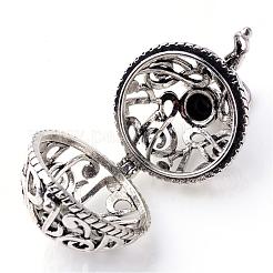 Rack Plating Brass Cage Pendants&nbsp;KK-S751-065AS