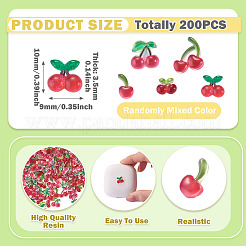 200Pcs Resin Cherry Cabochons&nbsp;RESI-TA0005-49