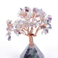Natural Fluorite Chips and Gemstone pedestal Display Decorations&nbsp;G-S282-10
