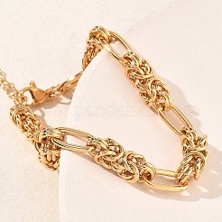 Unisex 304 Stainless Steel Byzantine Chains Bracelets&nbsp;BJEW-G790-06G