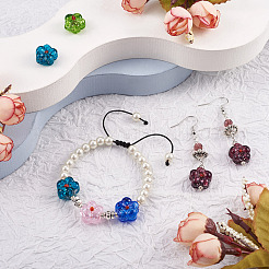35Pcs 7 Colors Transparent Handmade Bumpy Lampwork Beads&nbsp;LAMP-BT0001-04
