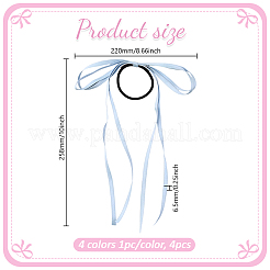 4Pcs 4 Colors Satin Hair Ties&nbsp;OHAR-GO0001-15