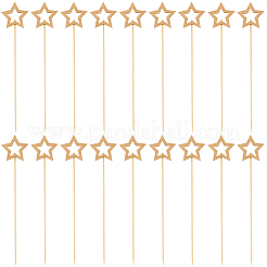 100Pcs Star Bamboo Cake Toppers with  Stick&nbsp;AJEW-CN0005-61