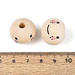 Printed Schima Wood Beads&nbsp;WOOD-T033-02A