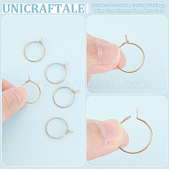 40Pcs 316L Surgical Stainless Steel Hoop Earring Findings&nbsp;STAS-UN0053-41RG