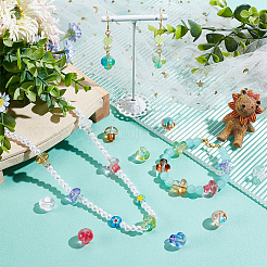 80Pcs 4 Colors Transparent Glass Beads&nbsp;GLAA-PH0002-32
