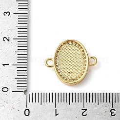 Rack Plating Brass Micro Pave Clear Cubic Zirconia Oval with Virgin Mary Links Connector Charms&nbsp;KK-K385-084G