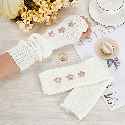 Wool Yarn Knitted Arm Warmers&nbsp;AJEW-WH20004-28C