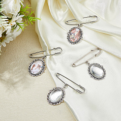 Alloy Oval Tray Brooch Base Settings&nbsp;JEWB-DC00007