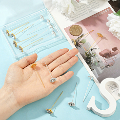 16Pcs 2 Colors Alloy Crystal Rhinestone Head Pins&nbsp;FIND-SP0004-63