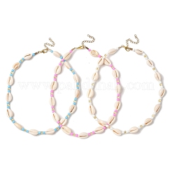 6Pcs 6 Styles Dyed Synthetic Turquoise Starfish & Natural Cowrie Shell & Glass Seed Beaded Necklaces&nbsp;NJEW-JN05329