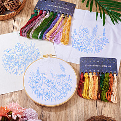 DIY Flower Pattern Embroidery Beginner Kits&nbsp;DIY-TAC0020-38