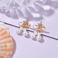 Brass Bowknot Dangle Stud Earrings&nbsp;EJEW-TA00401