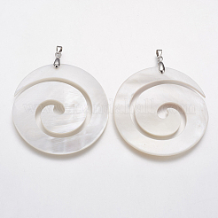 Natural White Shell Mother of Pearl Shell Big Pendants&nbsp;SSHEL-K022-09P