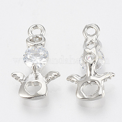 Alloy Cubic Zirconia Pendants&nbsp;X-ZIRC-Q017-035P