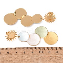 304 Stainless Steel Dangle Stud Earrings&nbsp;EJEW-T054-09G