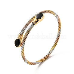 Ion Plating(IP) 304 Stainless Steel Twist Rope Cuff Bangle&nbsp;BJEW-P283-19G