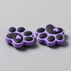 Dog Paw Print Food Grade Eco-Friendly Silicone Beads&nbsp;SIL-WH0008-45D
