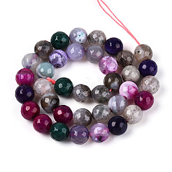 Dyed & Heated Natural Fire Crackle Agate Beads Strands&nbsp;G-N359-01B-11