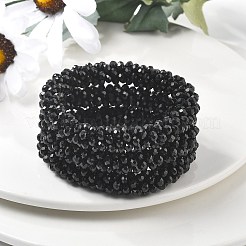 Faceted Opaque Glass Beads Stretch Bracelets&nbsp;BJEW-S144-002E-01