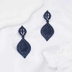 1 Pair Rhinestone Horse Eye Dangle Stud Earrings&nbsp;EJEW-LP0002-92C