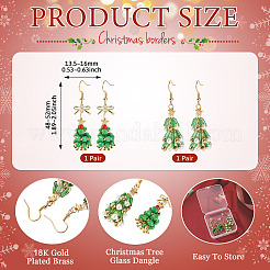 2 Pairs 2 Styles Glass Dangle Earrings&nbsp;EJEW-TA00700