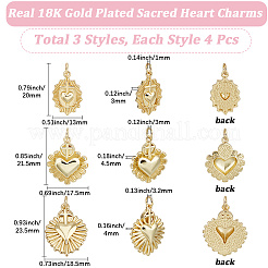 12Pcs 3 Styles Brass Pendants&nbsp;KK-BBC0017-81