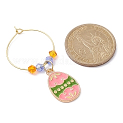 Easter Egg Alloy Enamel Wine Glass Charms&nbsp;AJEW-JO00204-01