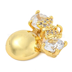 Rack Plating Brass Micro Pave Cubic Zirconia Pendants&nbsp;KK-Z063-19G