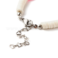 Polymer Clay Heishi Beaded Bracelet with Flat Round for Women&nbsp;BJEW-JB07550