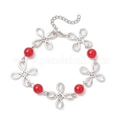 Alloy Natural Malaysia Jade Link Bracelets for Women&nbsp;BJEW-JB11684-05