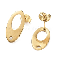 304 Stainless Steel Hollow Stud Earring Finding&nbsp;STAS-Q313-03G