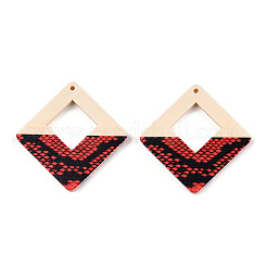 Spray Painted Wood Big Pendants&nbsp;WOOD-TAC0001-01D