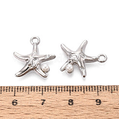 Rack Plating Alloy & Imitation Pearl Pendants&nbsp;ENAM-T024-04P
