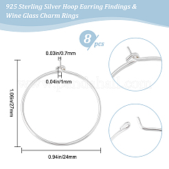 4 Pairs 925 Sterling Silver Hoop Earring Findings&nbsp;FIND-BBC0002-77