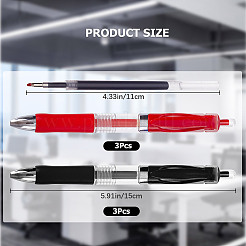 6Pcs 2 Colors Plastic Press Roller Ball Pens&nbsp;AJEW-GF0006-96