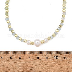 Gradient Color Gemstone & Natural Cultured Freshwater Pearl Beaded Necklaces&nbsp;NJEW-JN06316