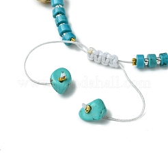 Natural Magnesite & Synthetic Turquoise Bead Charm Bracelets&nbsp;BJEW-JB11517-01