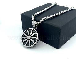 Vintage Sunflower Pendant 304 Stainless Steel Necklaces for Women Men&nbsp;PF9276