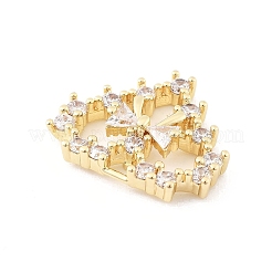 Brass Micro Pave Clear Cubic Zirconia Pendants&nbsp;KK-K371-29B-G