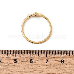 304 Stainless Steel & Natural Shell & Imitation Pearl Cuff Rings for Women&nbsp;RJEW-G372-01G-02