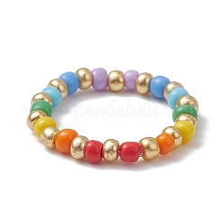 Glass Beaded Stretch Finger Rings for Women&nbsp;RJEW-JR00656