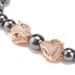 2Pcs 2 Style Synthetic Hematite Stretch Bracelets Sets&nbsp;BJEW-JB08004-04